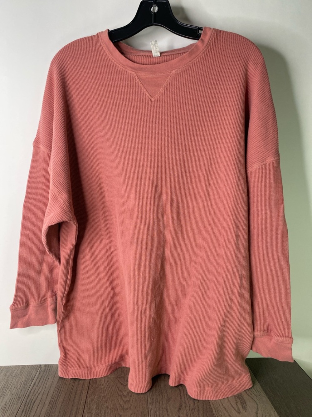 Free People Dusty Coral Waffle Knit Pullover Women’s Size Small- 1412